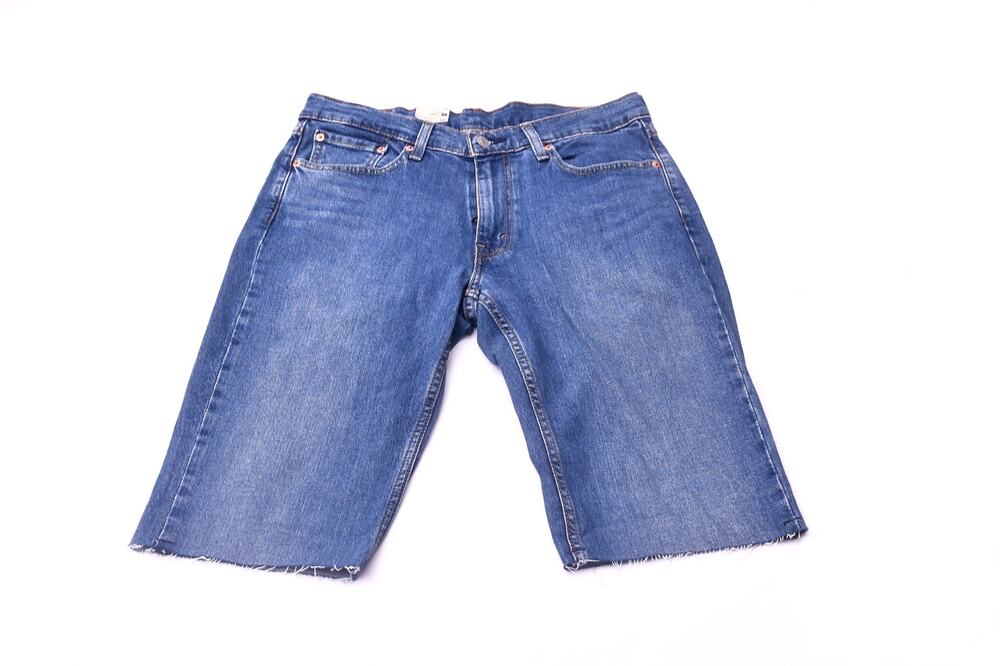 Levi's 511 Men's Denim Shorts W32 Blue Raw Hem Cutoff Style
